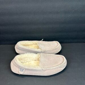 EZ Feet by Dearfoams Genuine Suede Moccasin Slipper Women’s Size 7 Light Pink
